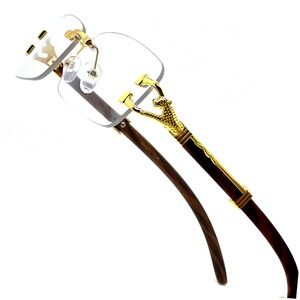 Men Sunglasses Hip Hop Clear Lens Gold Frame Luxury Retro Shades Metal Lentes‎